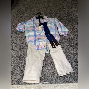 NWOT Gymboree Outfit w/ Suspenders and Bow Tie Size 9-12 Months